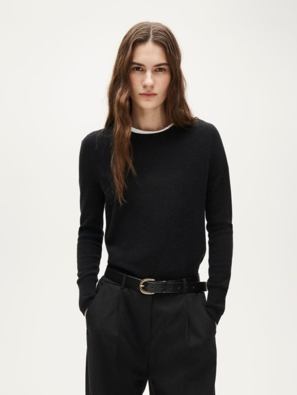J CREW  Cashmere classic-fit crewneck sweater in Black  $128 BA400 XXL